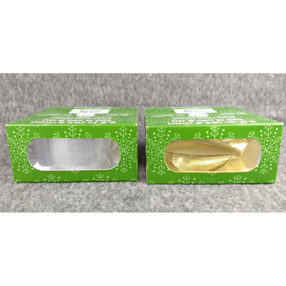 Metallic Wired Ribbon 2.5" Gold & Silver‎ 200 Ft Craft Gift Wrap Christmas NEW